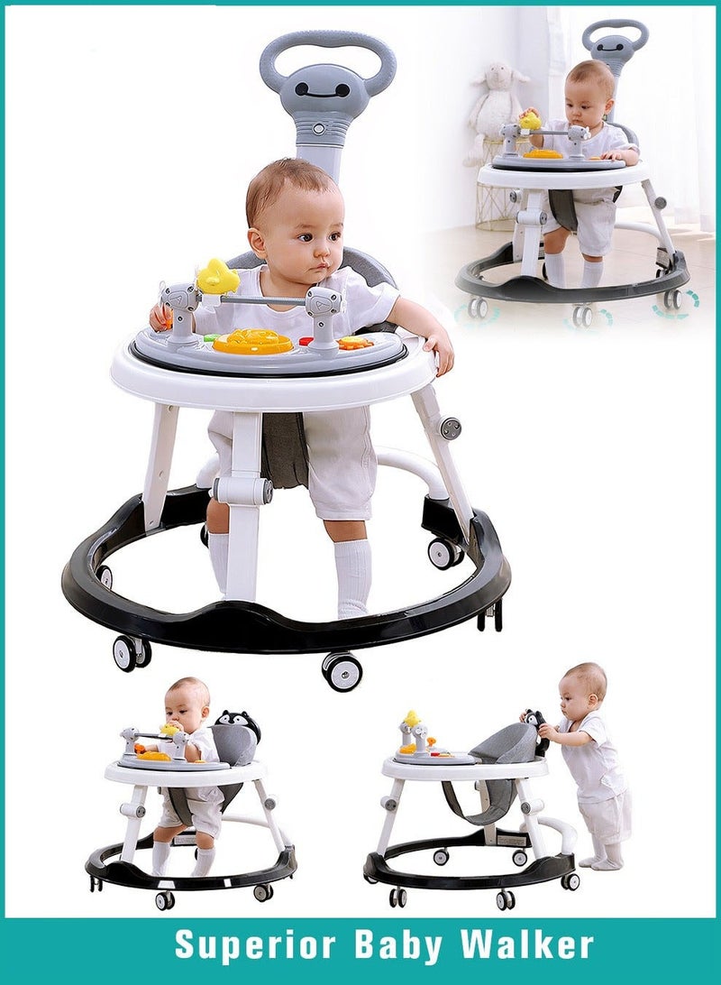 DURKU 3 in 1 Baby Walker With Parent Push Handle, Children Walkers with Wheels, Adjustable Height Multifunction and Big Comfortable Seat Cushion, Detachable Trampoline Mat for Infants Boys Girls - Image 1